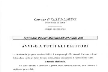 Referendum Abrogativi 08-09 Giugno 2025 - Avviso agli Elettori